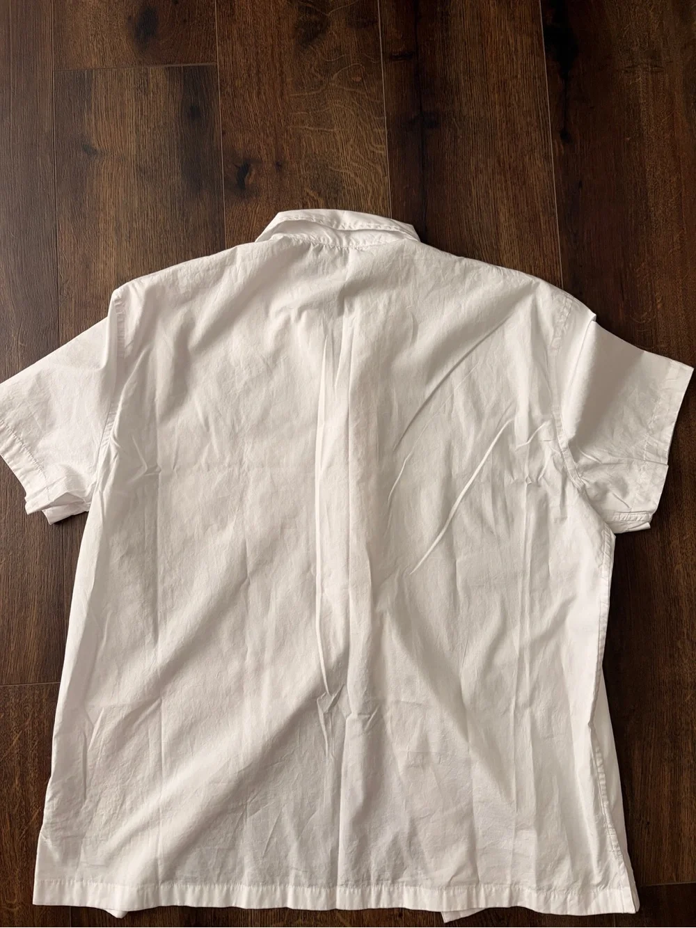 Men's JCrew Short-sleeve cotton poplin camp-collar shirt, size L